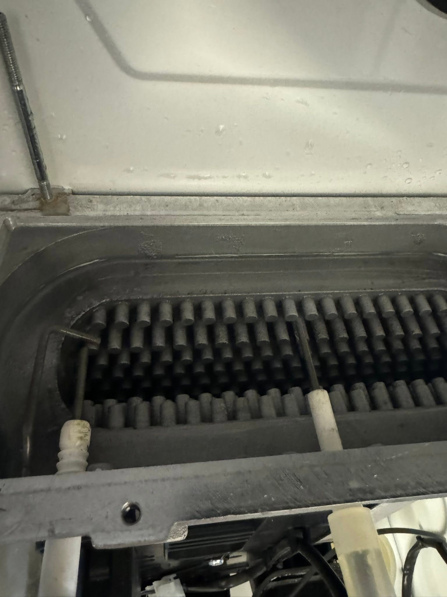 Boiler heat exchanger inspected and cleaned during a service